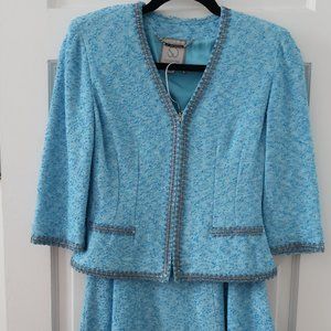 St. John Couture 2 Piece Blue Suit